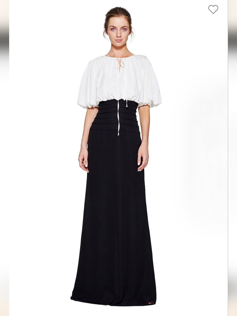 Tadashi Shoji Ivey Blousant Black And White Gown Size 8